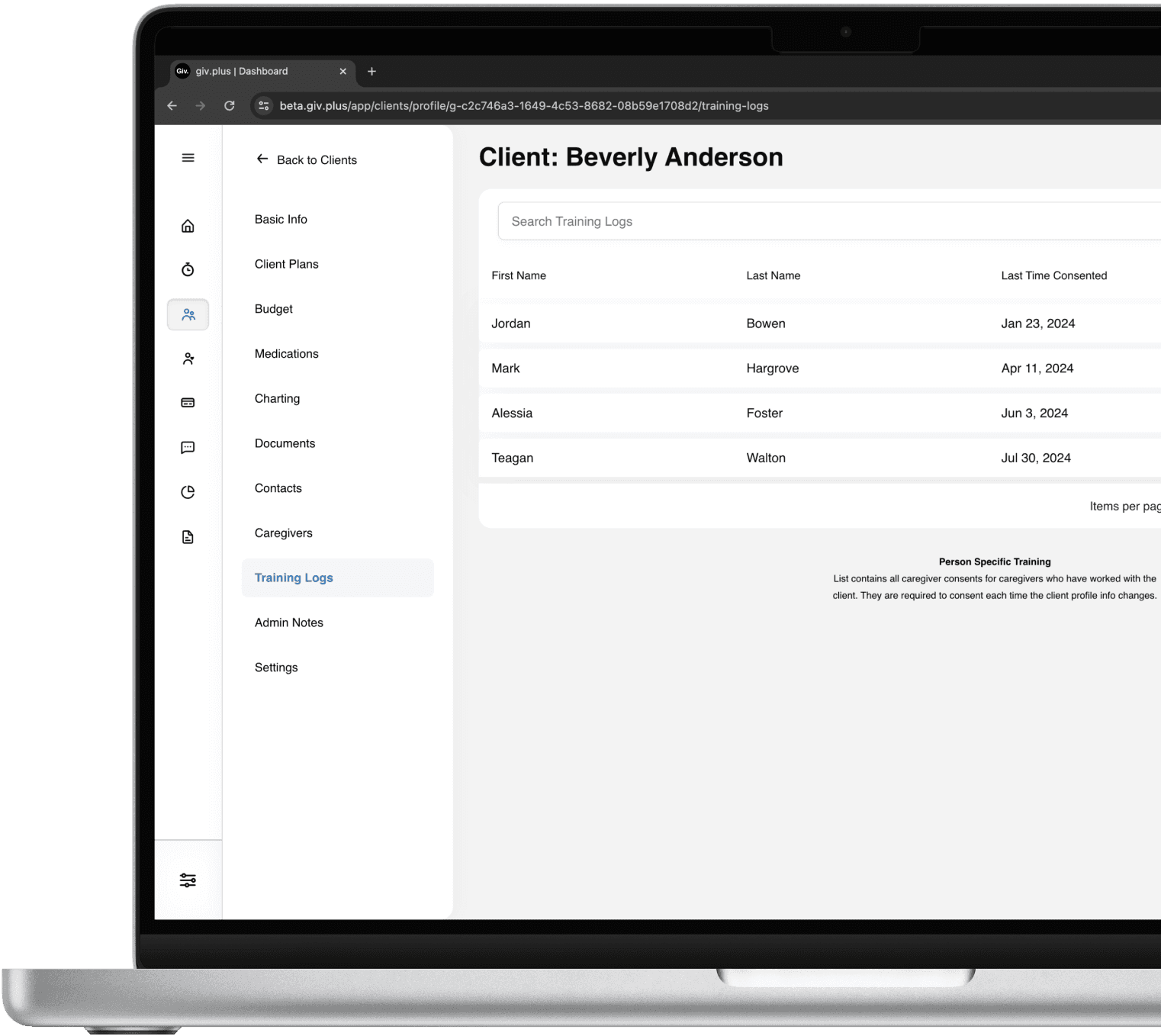 Client charting software.