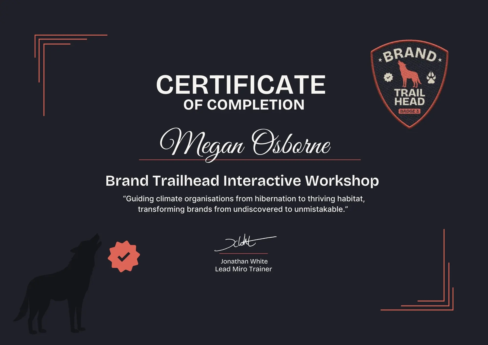 Brand Trailhead certificate mockup