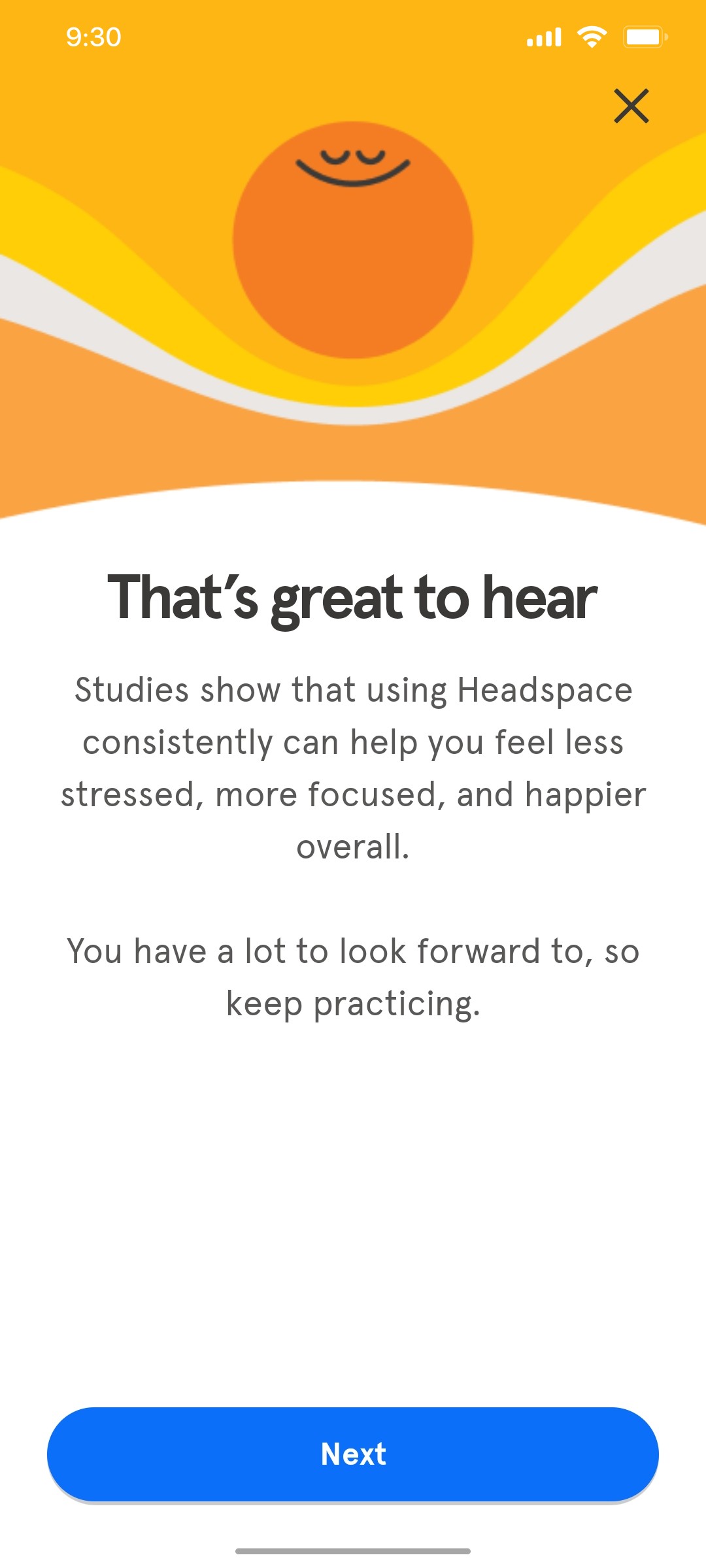 Headspace That good to hear screen