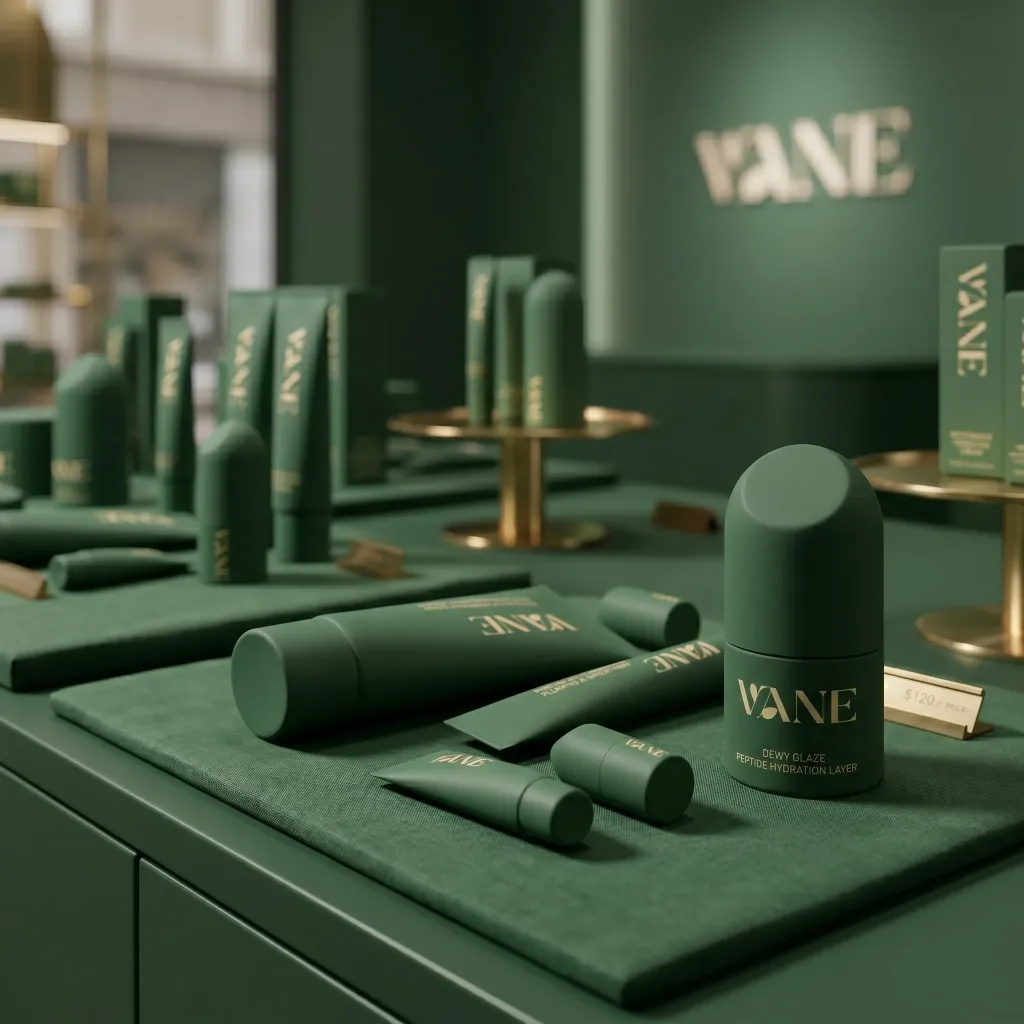 VANE skincare branding & product design, an art by a branding expert.