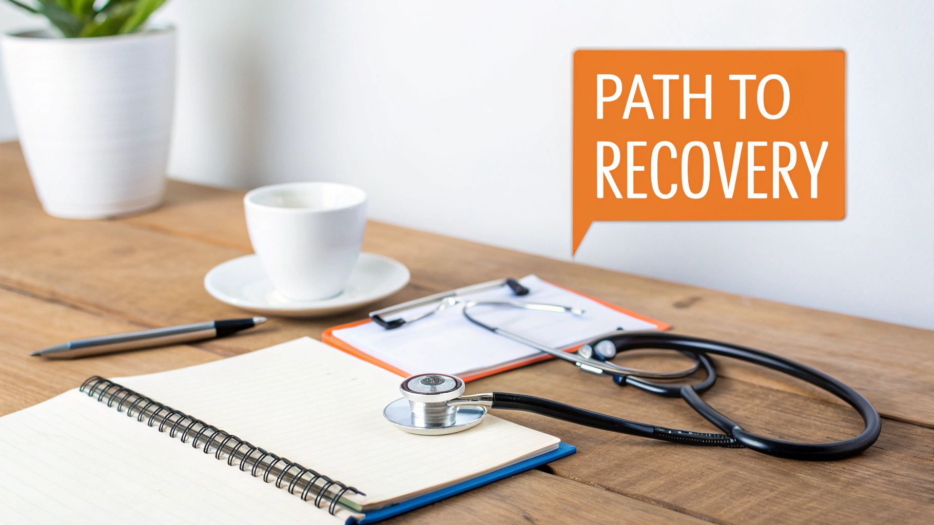 A healthcare professional explaining a tablet to a patient, symbolizing a personalized concussion recovery plan.