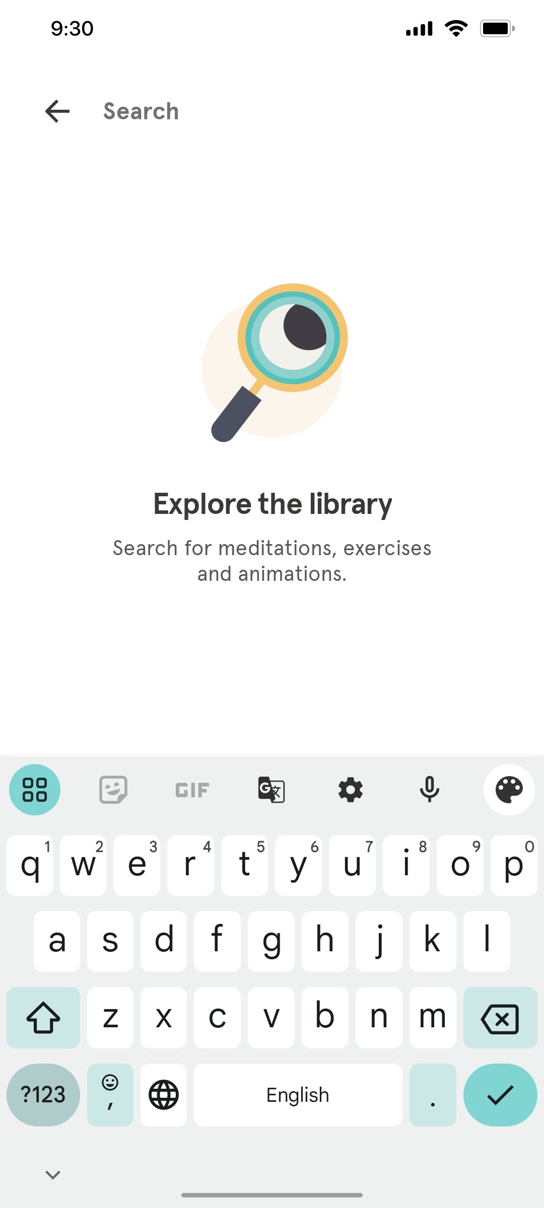 Headspace Search screen