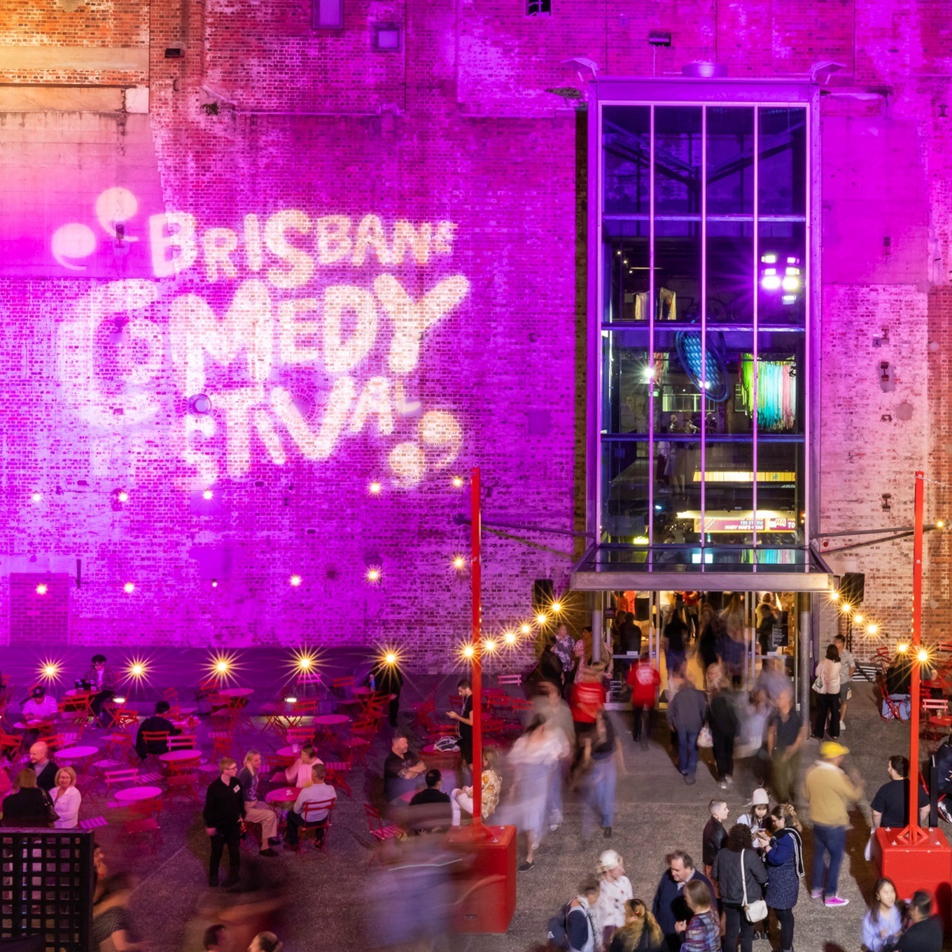 Brisbane Comedy Festival at the Powehouse Plaza at Brisbane Powerhouse