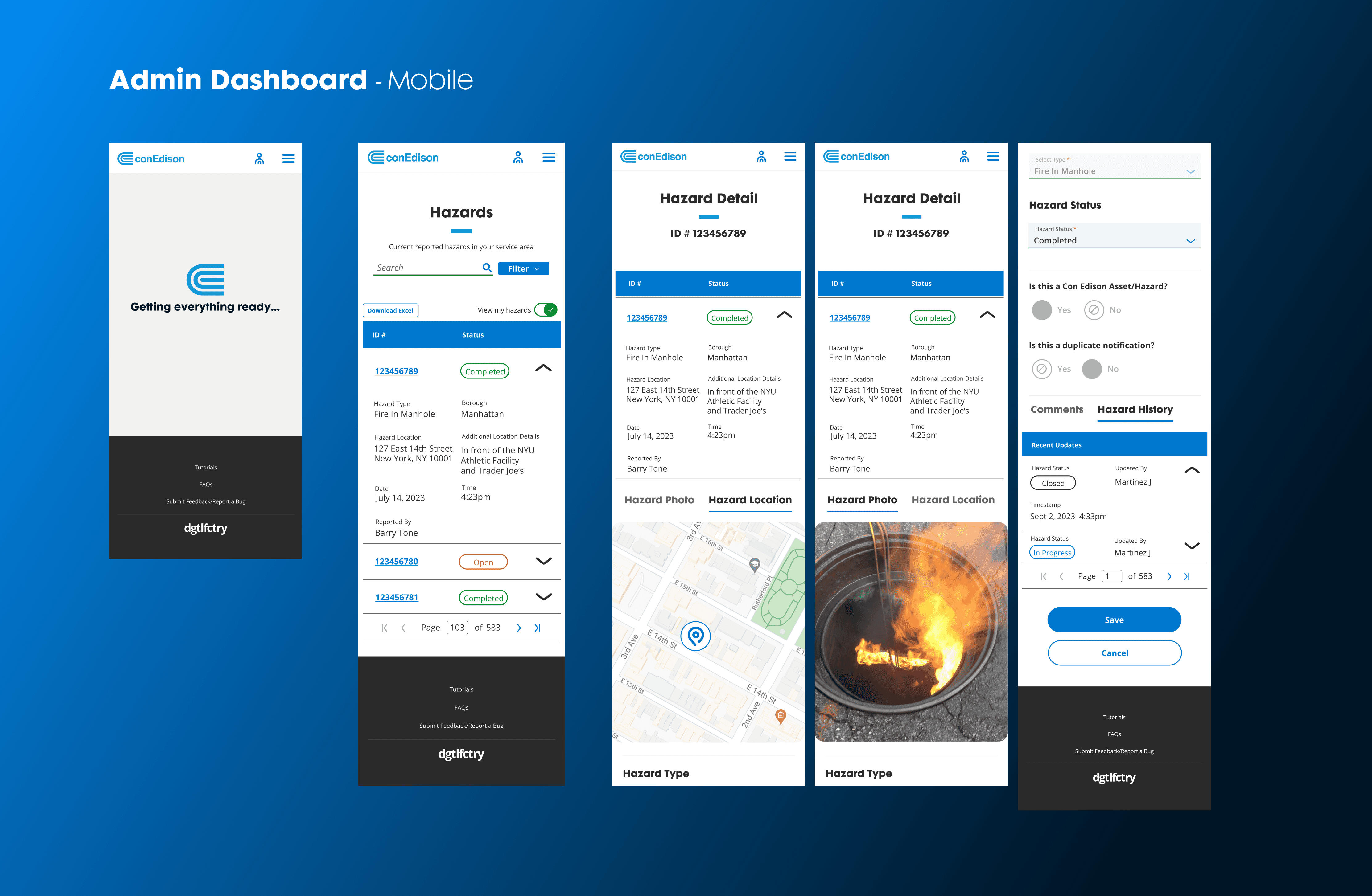 Admin Mobile Dashboard