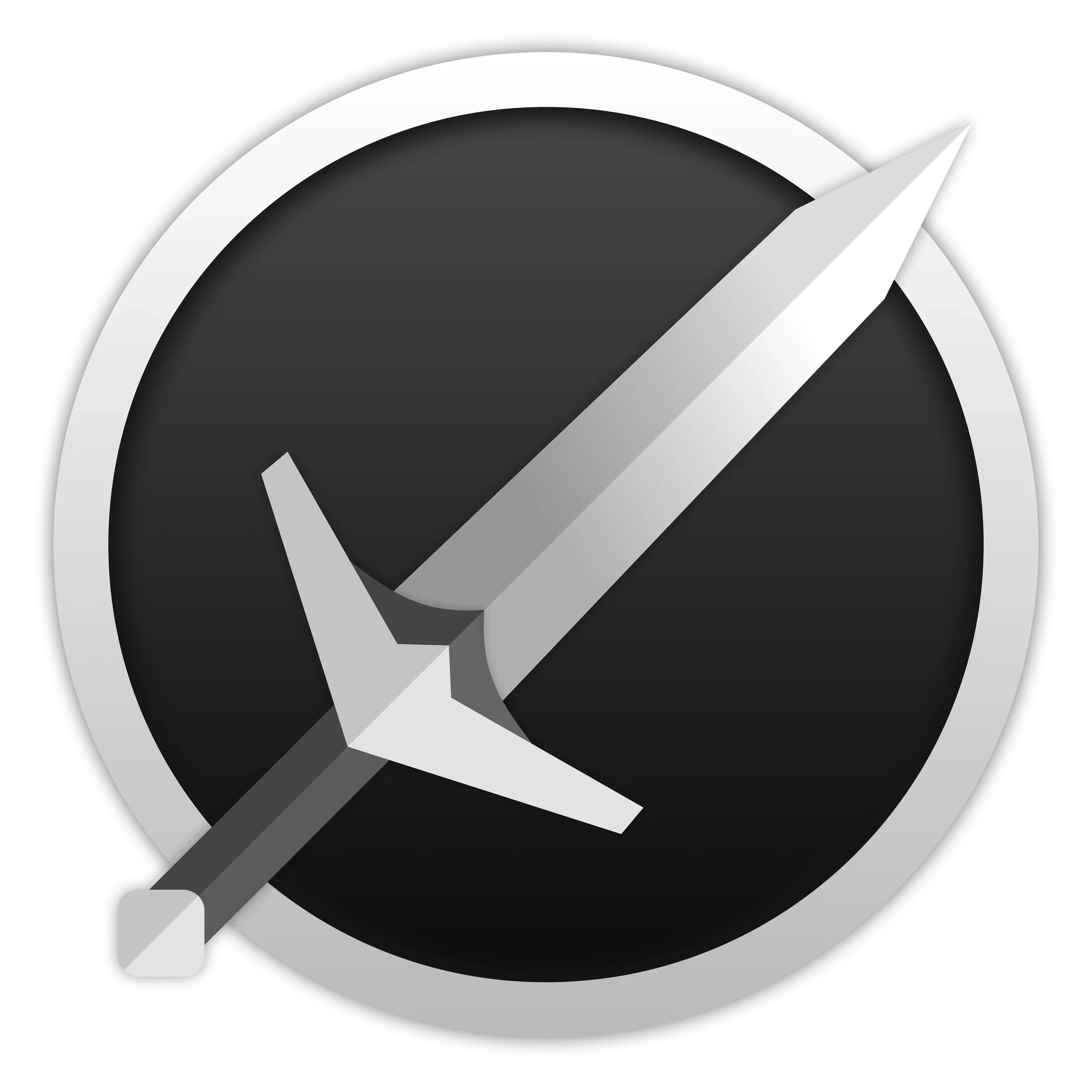 Gamified Life OS Icon of a sword overlaid on top of a bordered circle