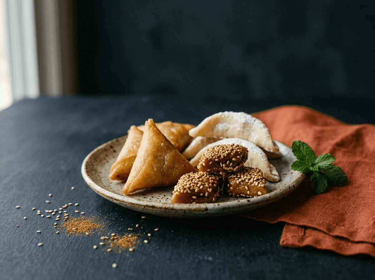Moroccan sweets assortment – A selection of Moroccan pastries with almonds and honey