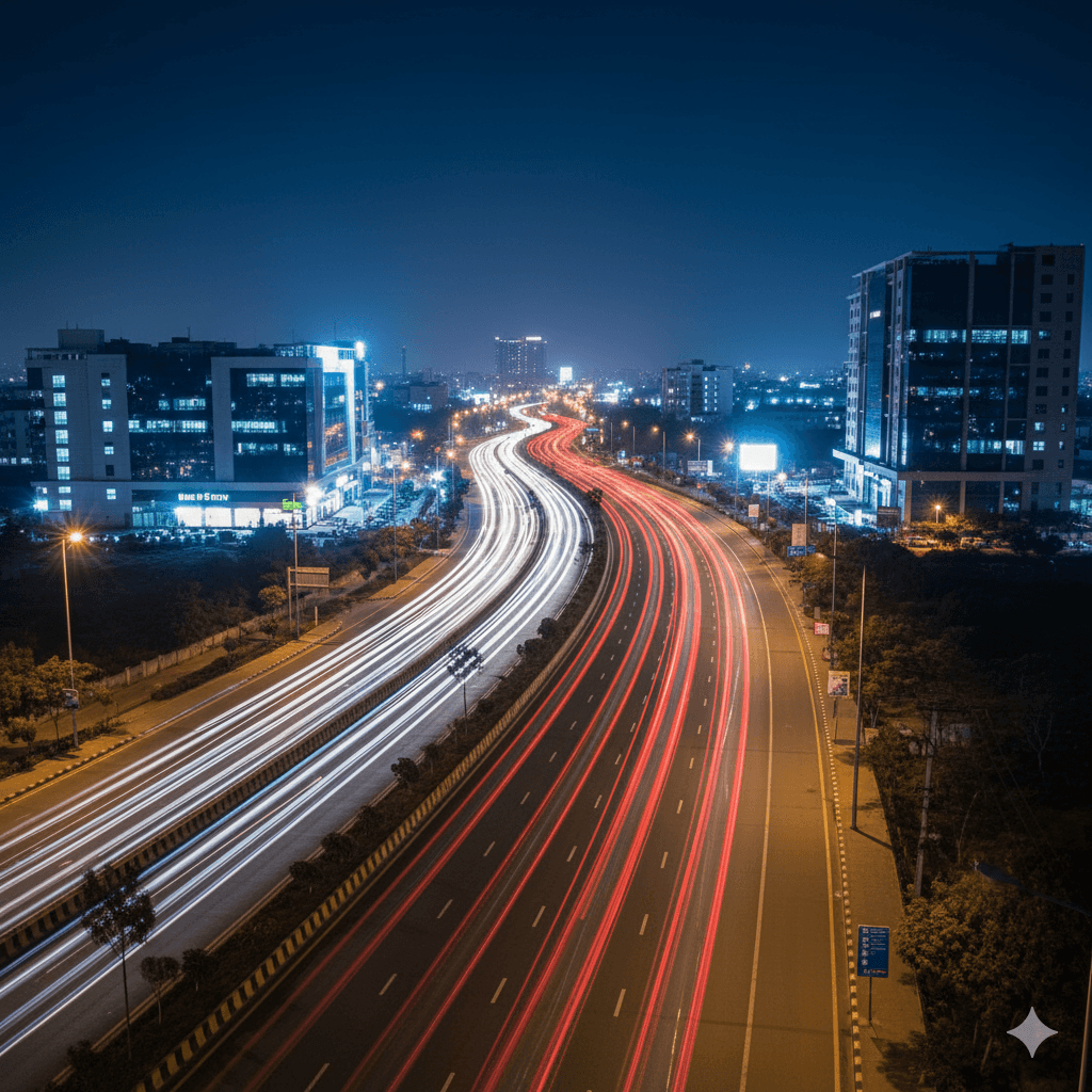 M3M Sultanpur Lucknow night traffic on Sultanpur Road