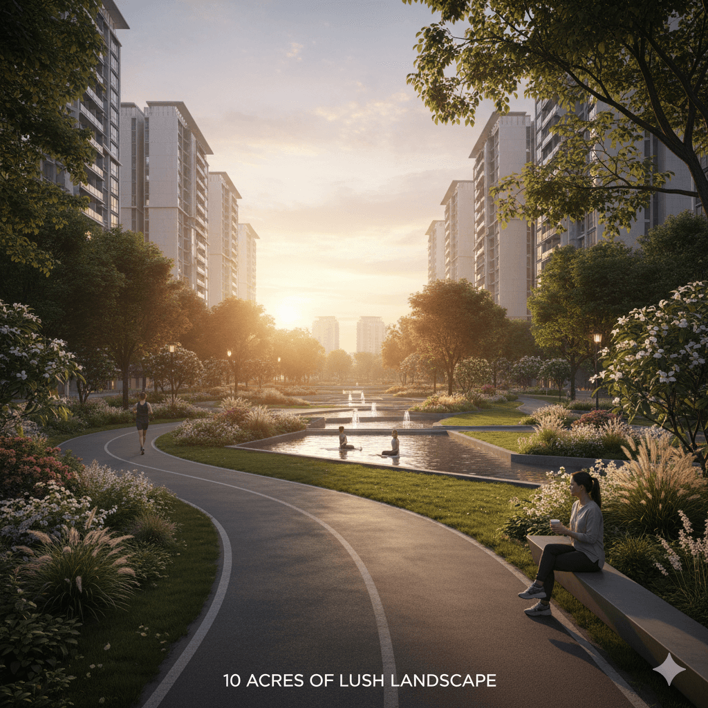 M3M Gurugram residential park, 10 acres of lush green landscape