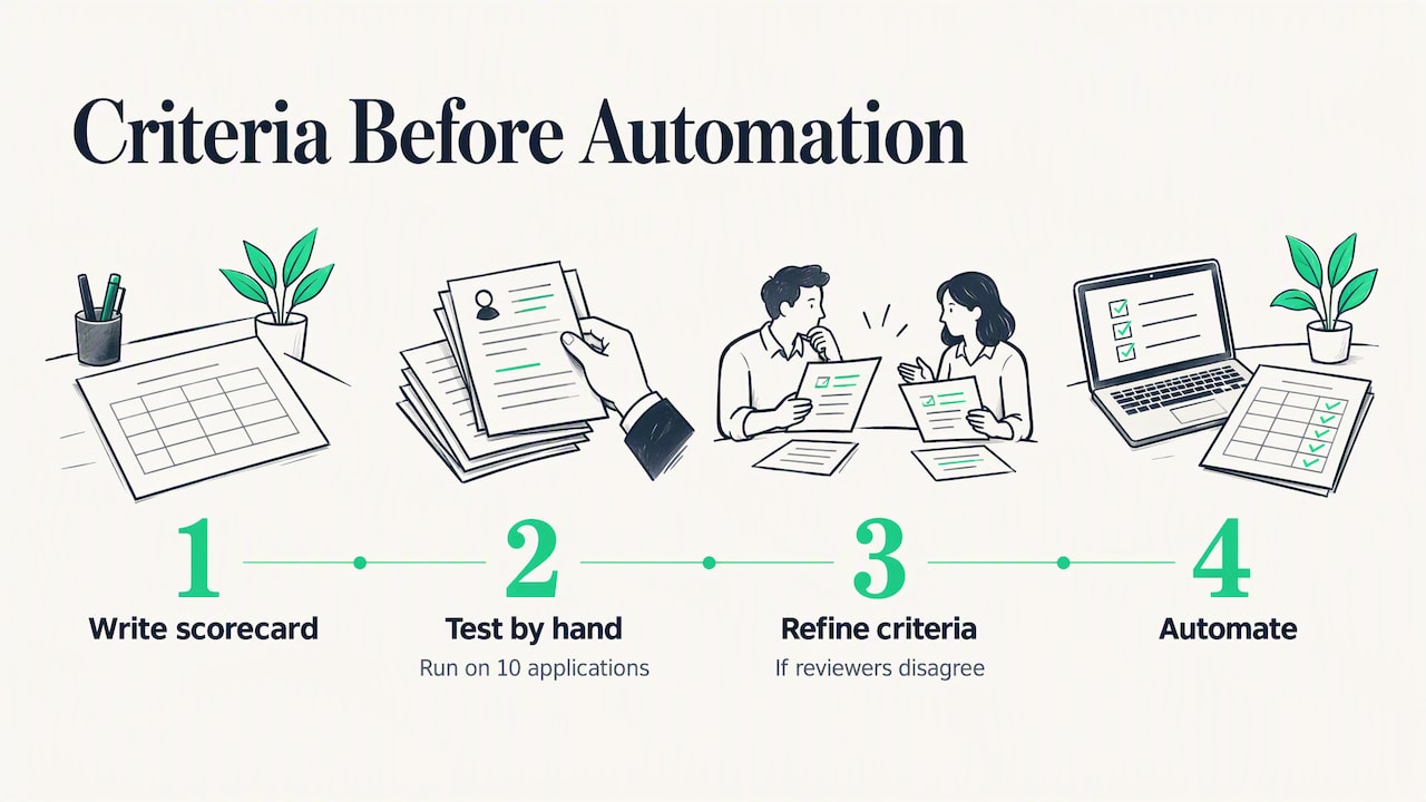 Our perspective: criteria first, tools second — overview diagram