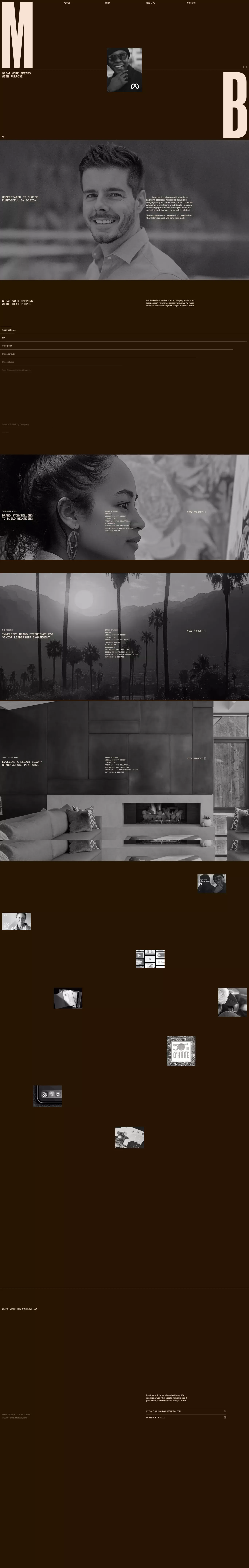 Michael Brown – Creative & Design Direct portfolio page screenshot showcasing Design design