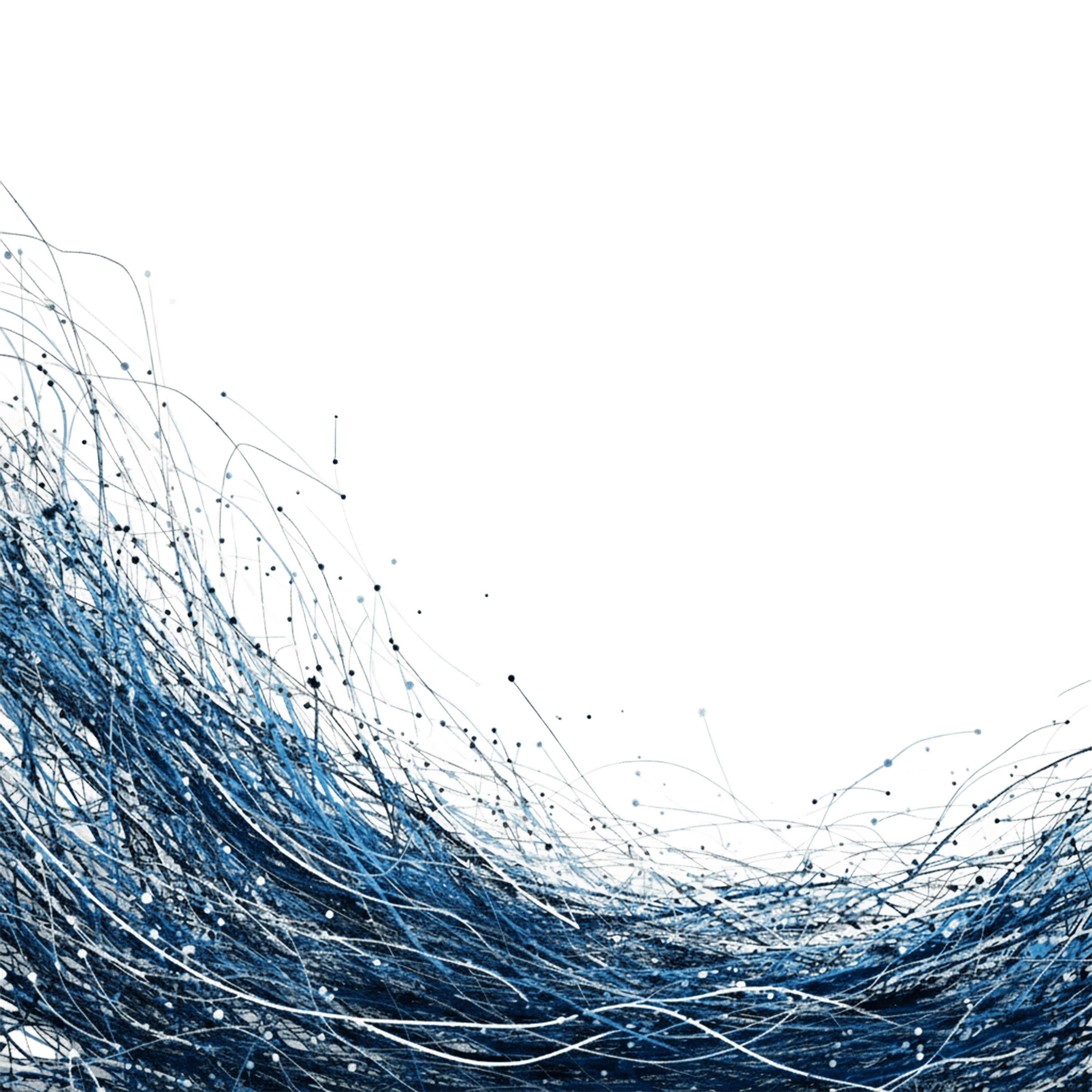 Wave blue of technology wires and lines