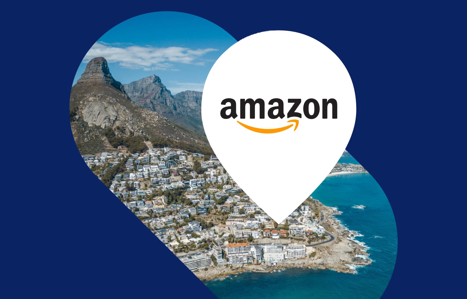 Amazon logo over Cape Town