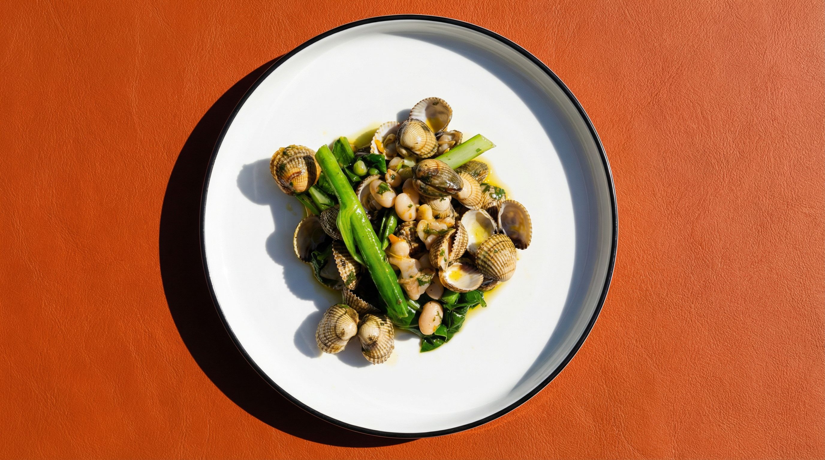 Overhead composition of the plated dish