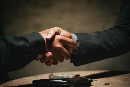 Handshake negotiation between business people