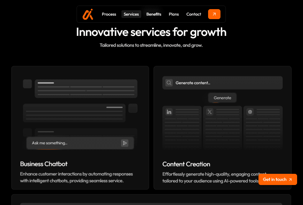 Captura de pantalla de la página web Luma