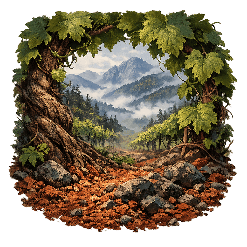 Detailed graphic of the Upper Yarra Valley wine region.