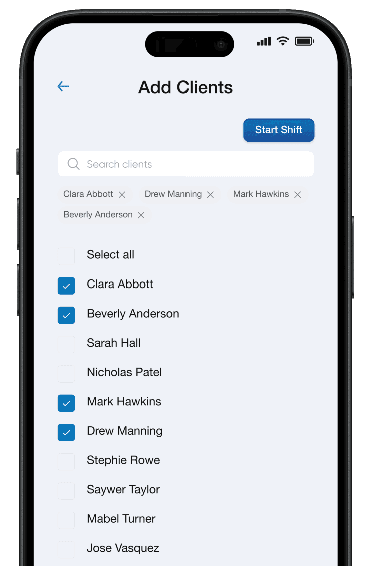 Impromptu shifts in mobile app.