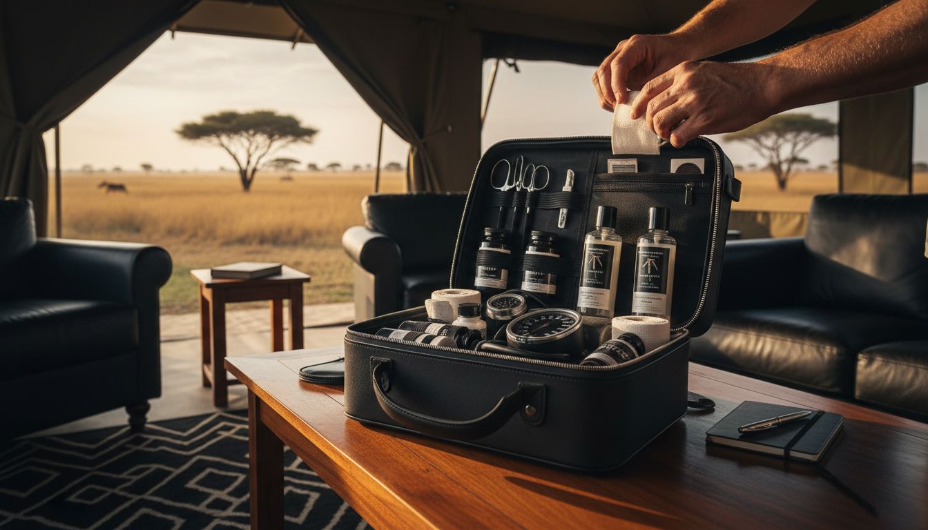 Trousse médicale complète en safari haut de gamme