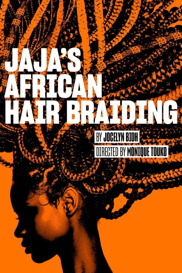 Jaja's African Hair Braiding West End show poster with intricate braids design