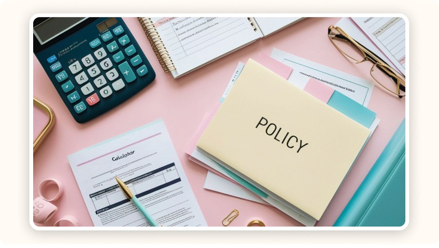 “POLICY” note on a desk