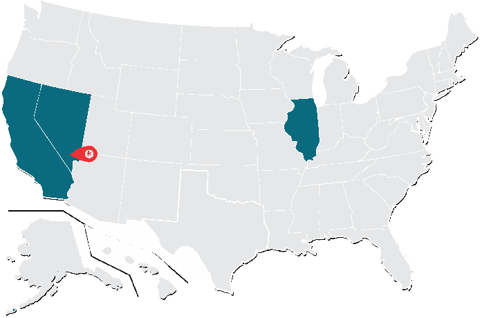 A map U.S. showing the states where Solina plants are located.