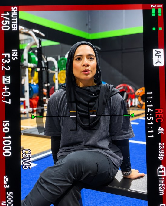 Through the camera on an SFM Fitness shoot