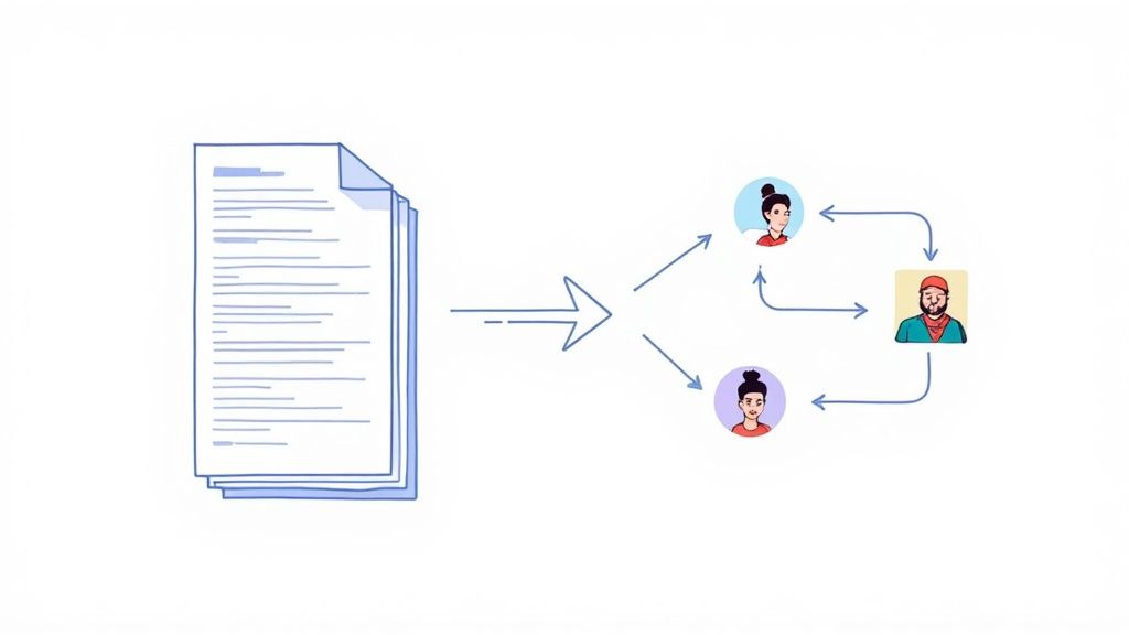 A team collaborating around a table, suggesting successful workflow integration.
