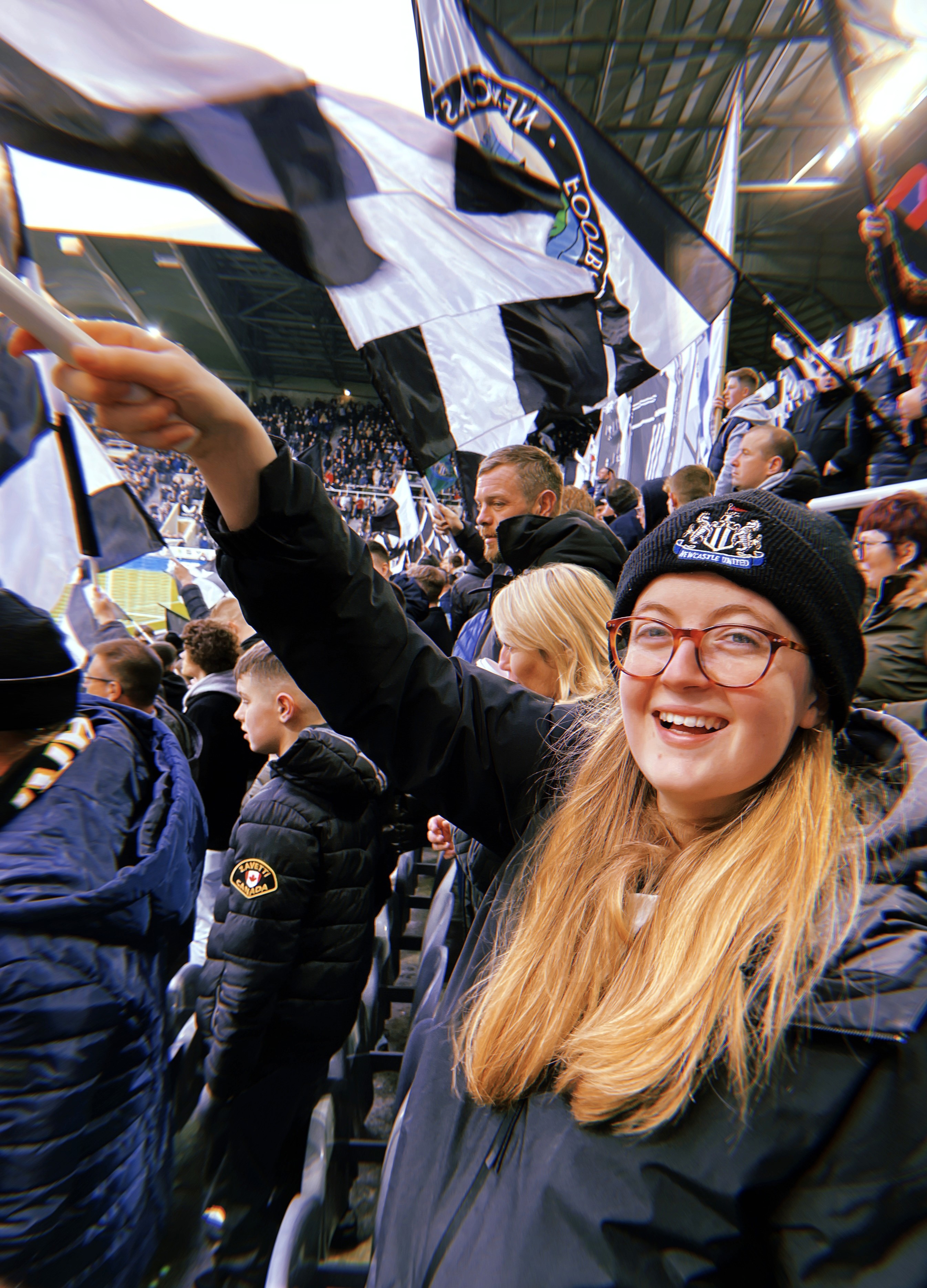 Me waving a Newcastle Flag