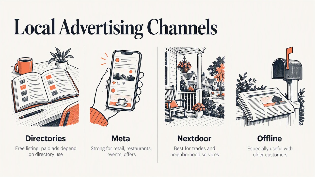 Four local advertising channel categories and uses