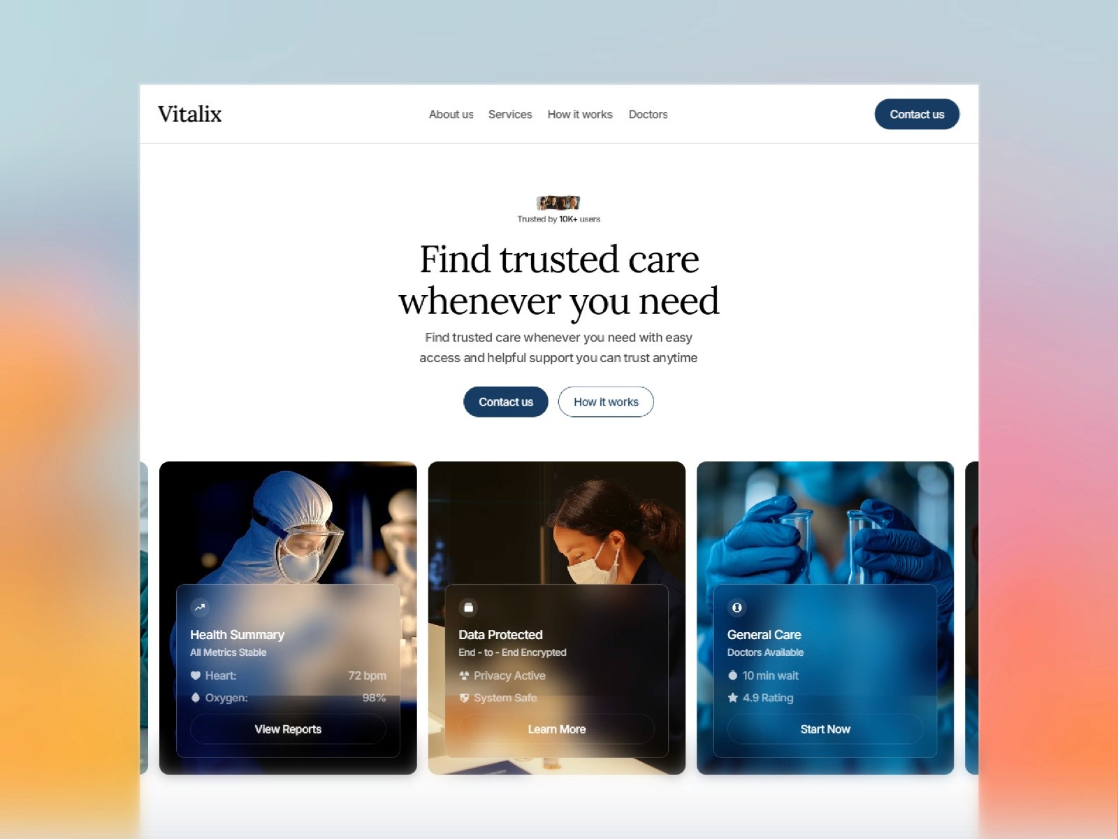 Vitalix — 黑白极简现代医疗健康网站设计灵感