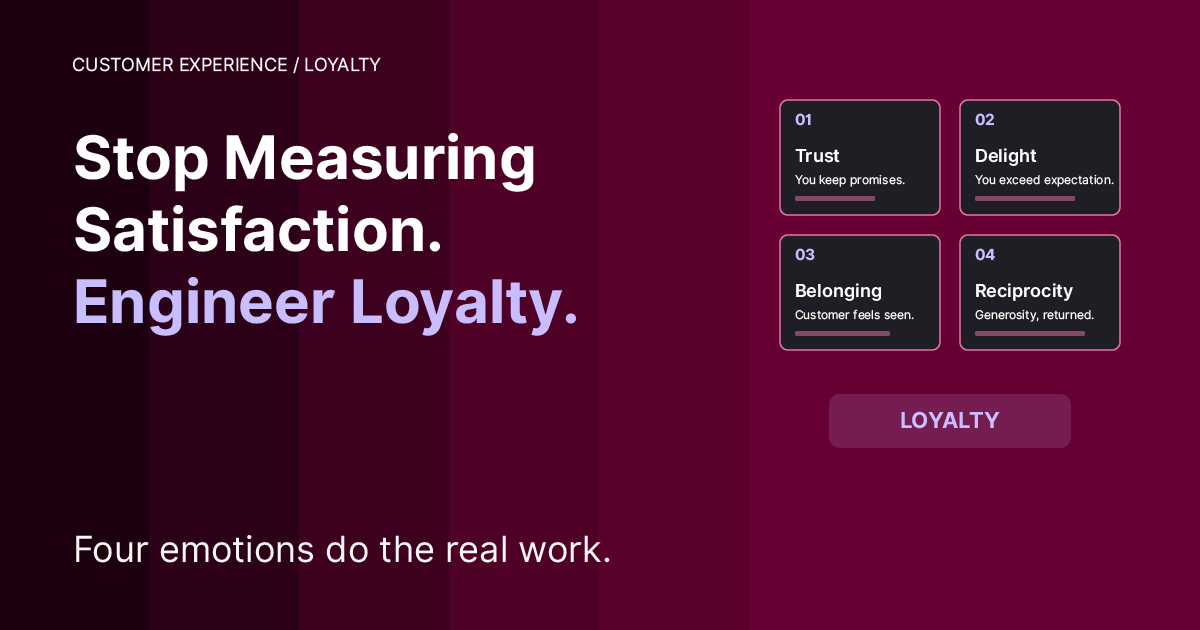 Stop Measuring Satisfaction. Start Engineering Emotional Loyalty