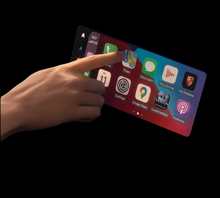 Apple Card, front, Apple logo in top left, cardholder name in middle left Marisa Robertson, card chip in middle right