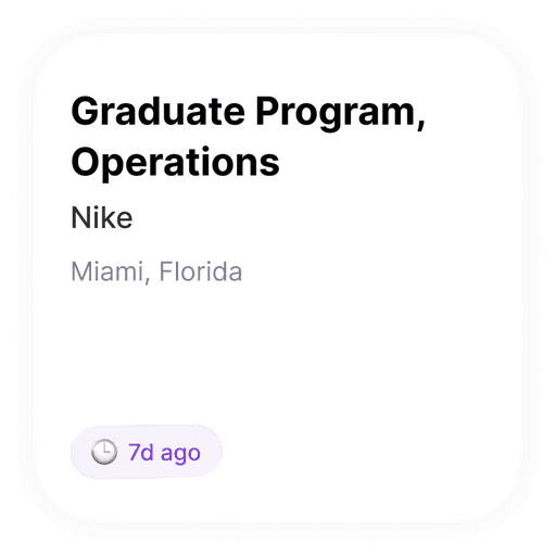 Graduate Program in Operations at Nike, Miami