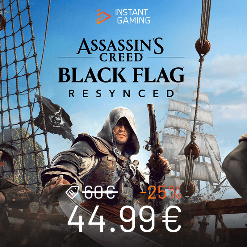 Promo Assassin's Creed Black Flag Resynced à 44.99€ sur Keyverse Gaming via Instant Gaming