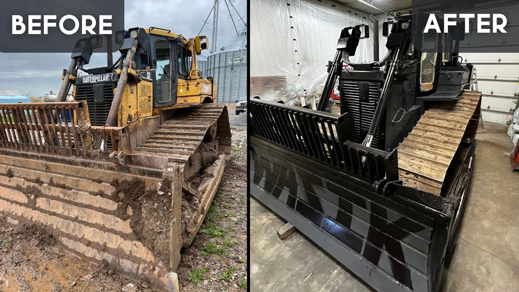 Rochester Mobile Sandblasting & Painting Bull Dozer, Rochester Sandblasting, RMS, Rochester Mobile Sandblasting & Painting 