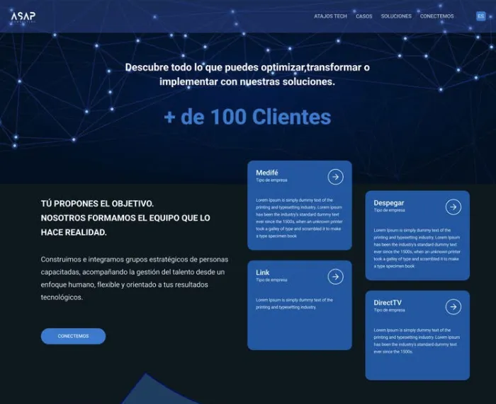 Arvox Studio - Imagen de version anterior de web de ASAP Consulting
