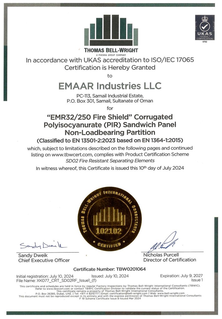 Emaar Industries Thomas Bell-Wright Certificates