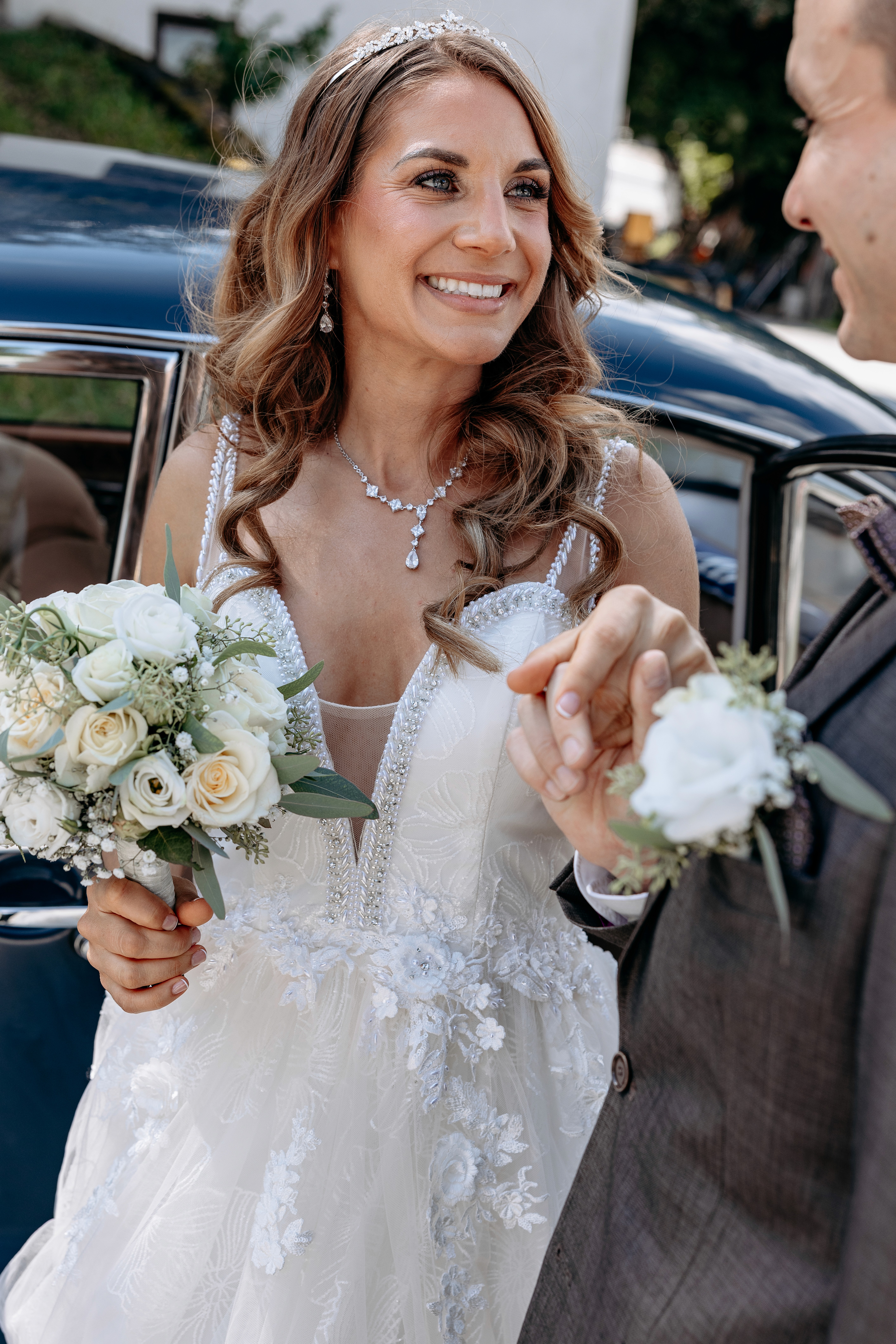 Stylish model in crowd