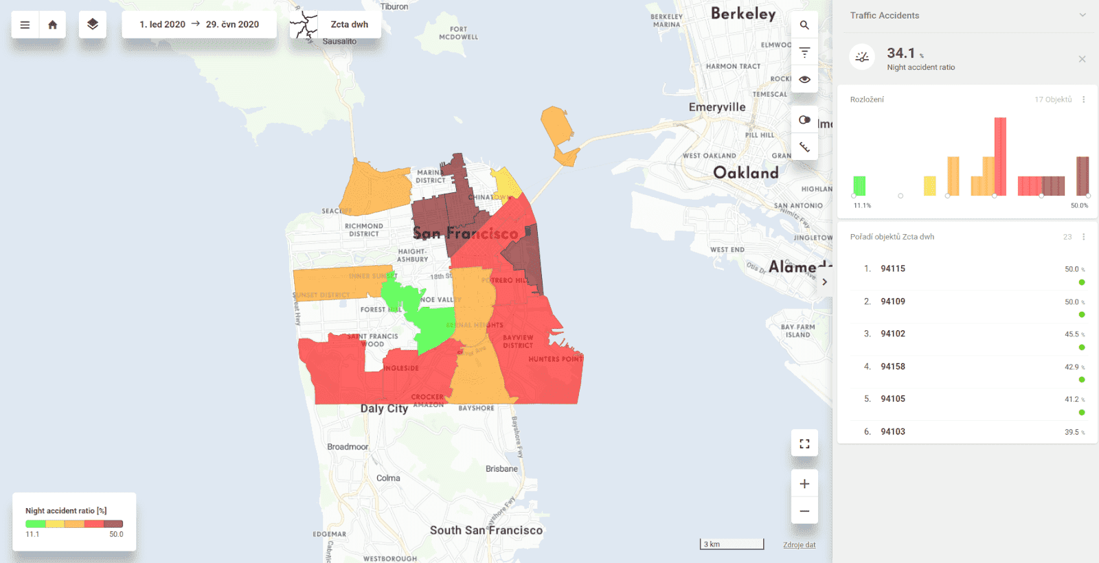 Visualization of location data in CleverMaps Studio