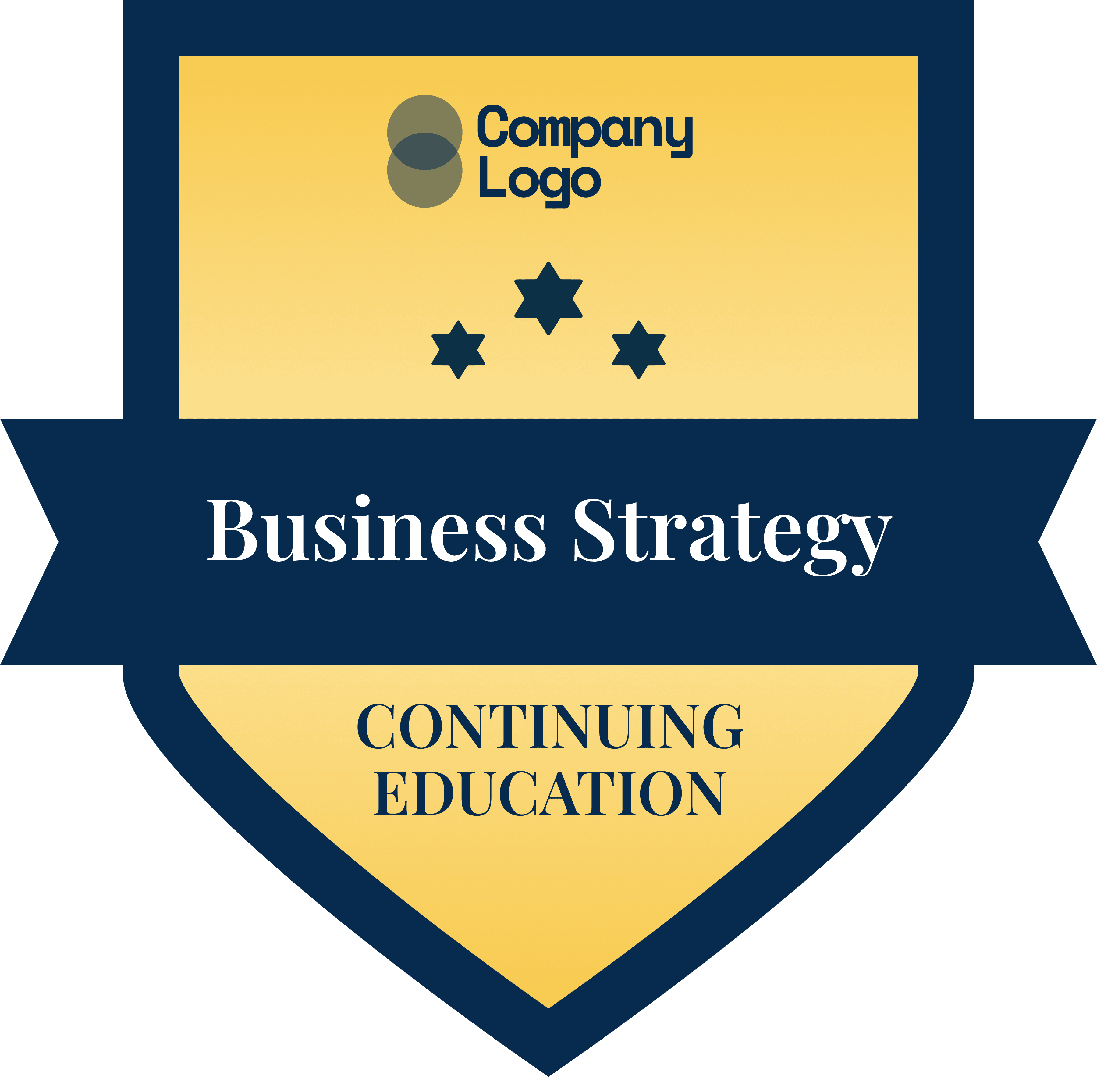 Wauld - Formal and timeless navy-golden badge template