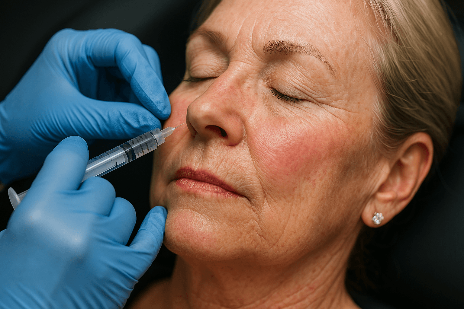 A serene spa setting with two lounge chairs beside a warm, reflective pool and soft, natural lighting.
