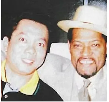 Longy Nguyen with Laurence Fishburne during The Matrix era