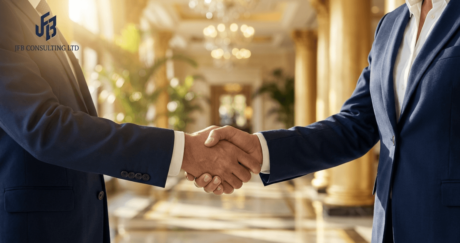 A man in a white lab coat working at a computer, viewing a 3D model on the screen in a laboratory or office setting.
