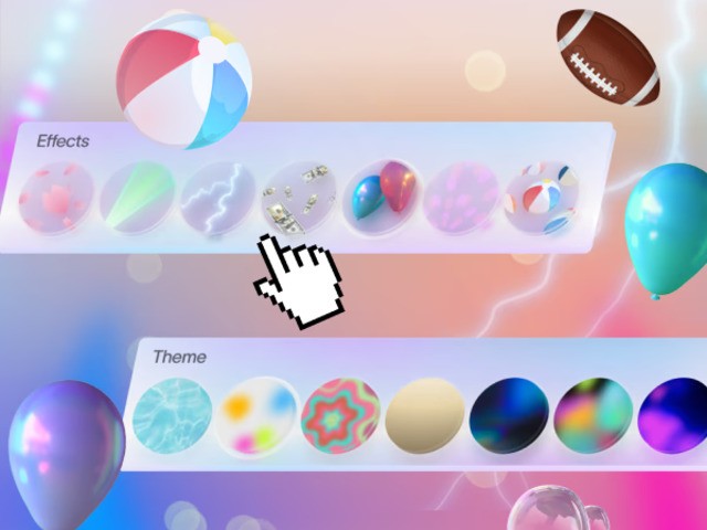 Customizable themes and effects for party invites