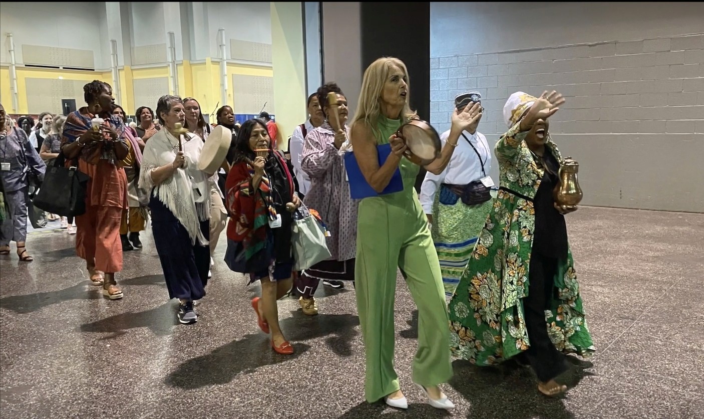 Women leading procession