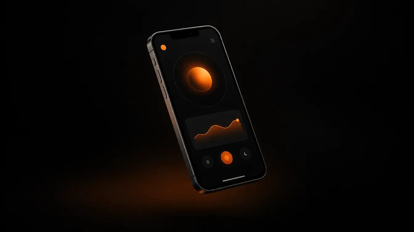 Smartphone mockup displaying a minimal custom app interface