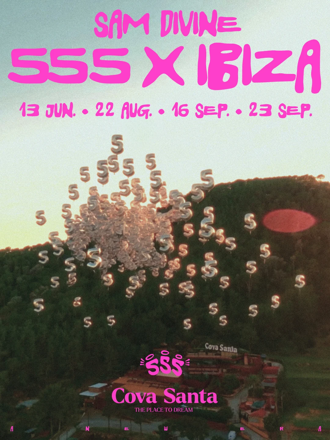 Sam Divine Ibiza 2026 Residency at Cova Santa Ibiza poster