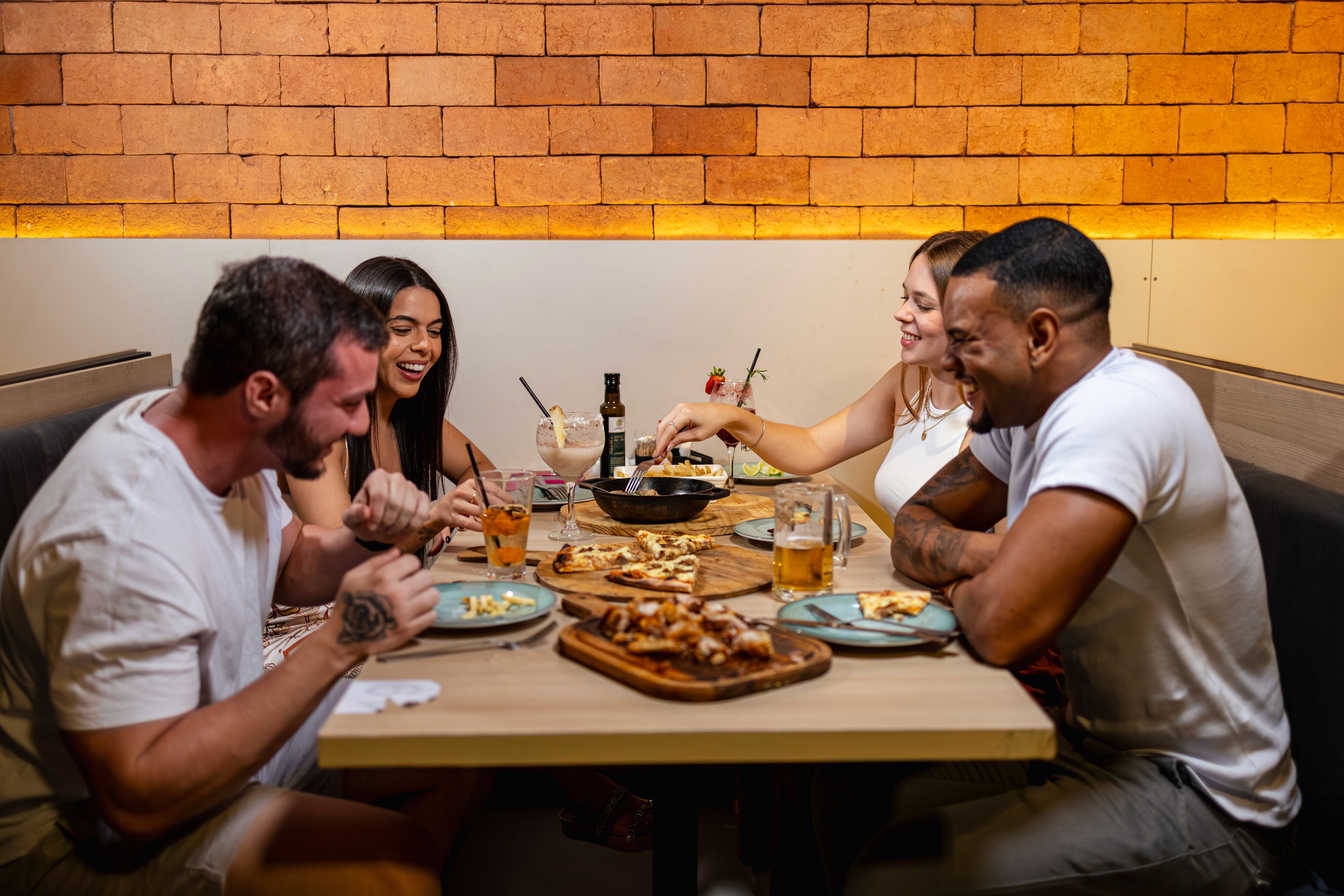 Two men greeting with hand