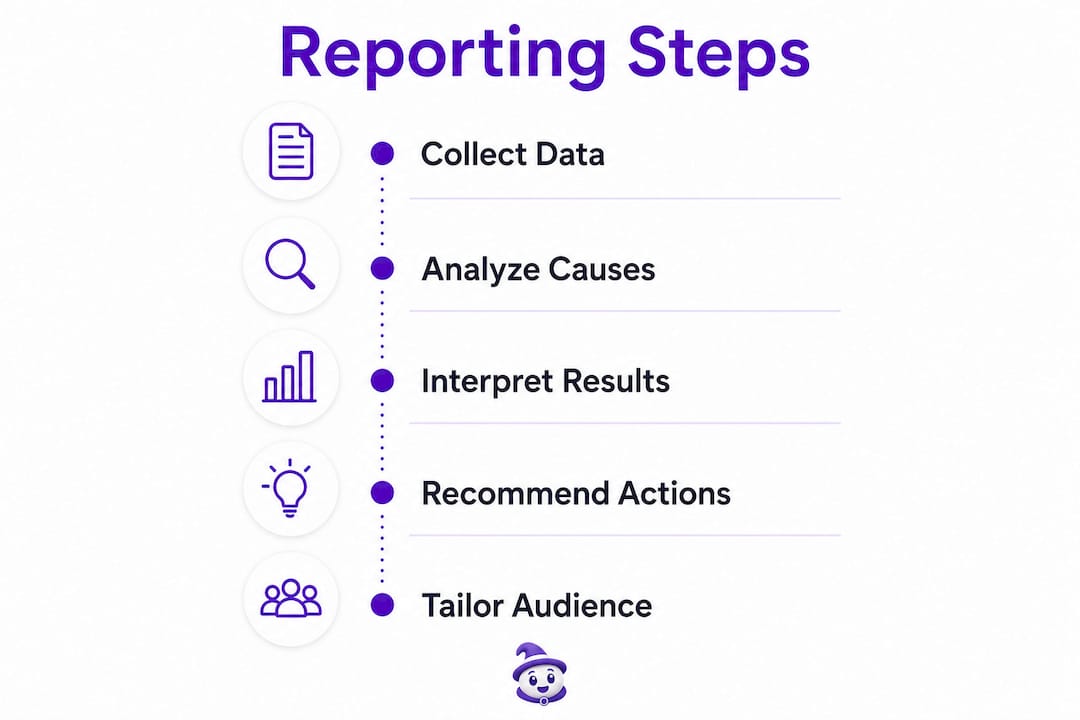 Infographic of digital marketing reporting steps