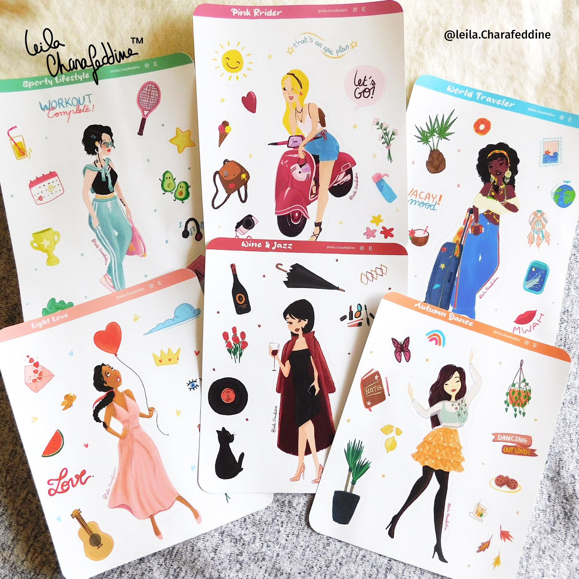 Leila Charafeddin Stickers Full Girls
